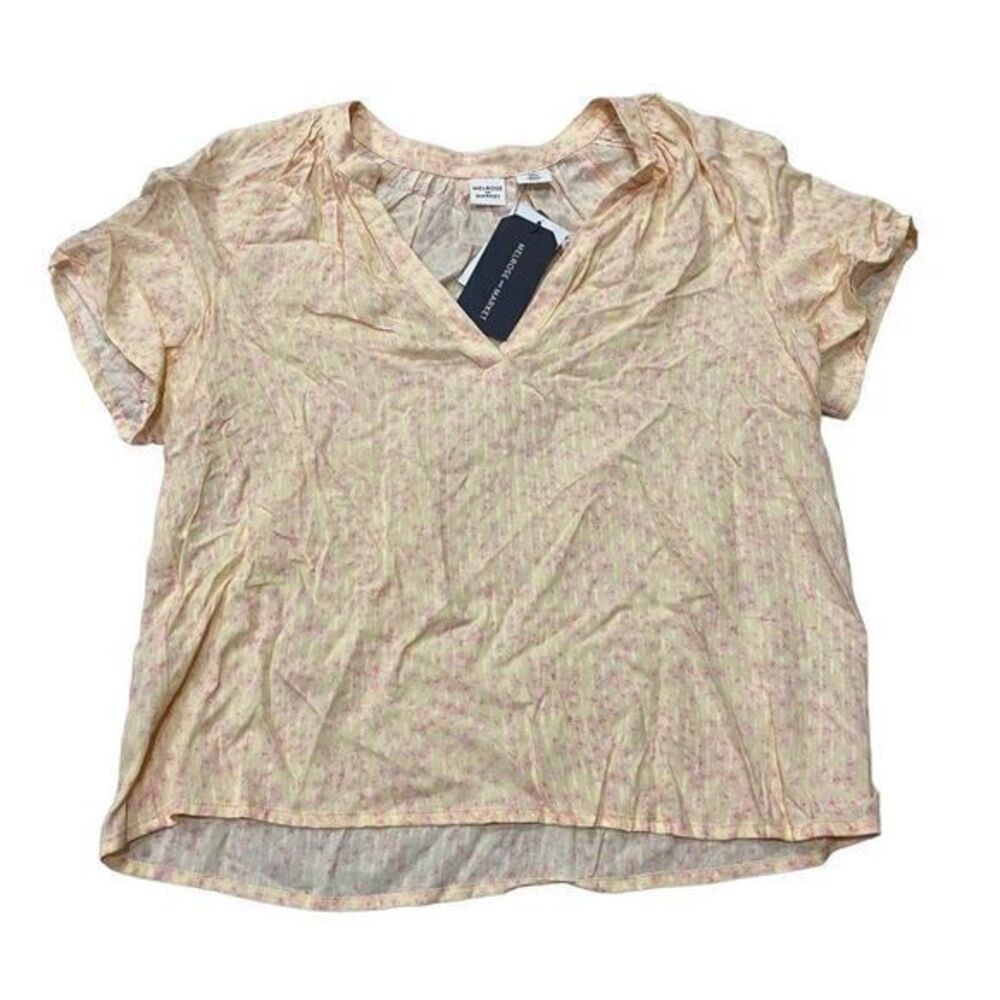 Melrose and Market Floral Short Sleeve Shirt NWT